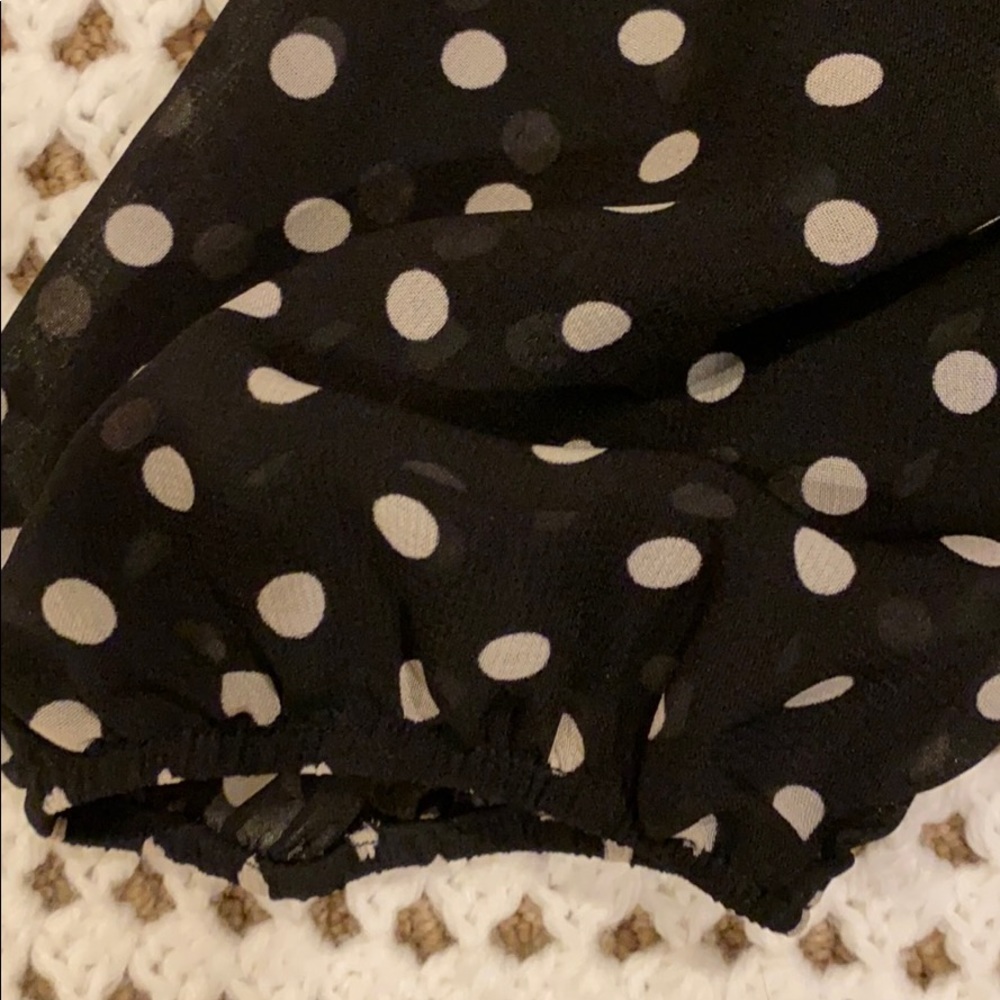 H & M POKA DOT BLOUSE BUTTON FRONT - Picture 3 of 13